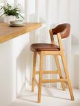 John Lewis Santino Bar Stool, Oak Bianco Oil/Cognac