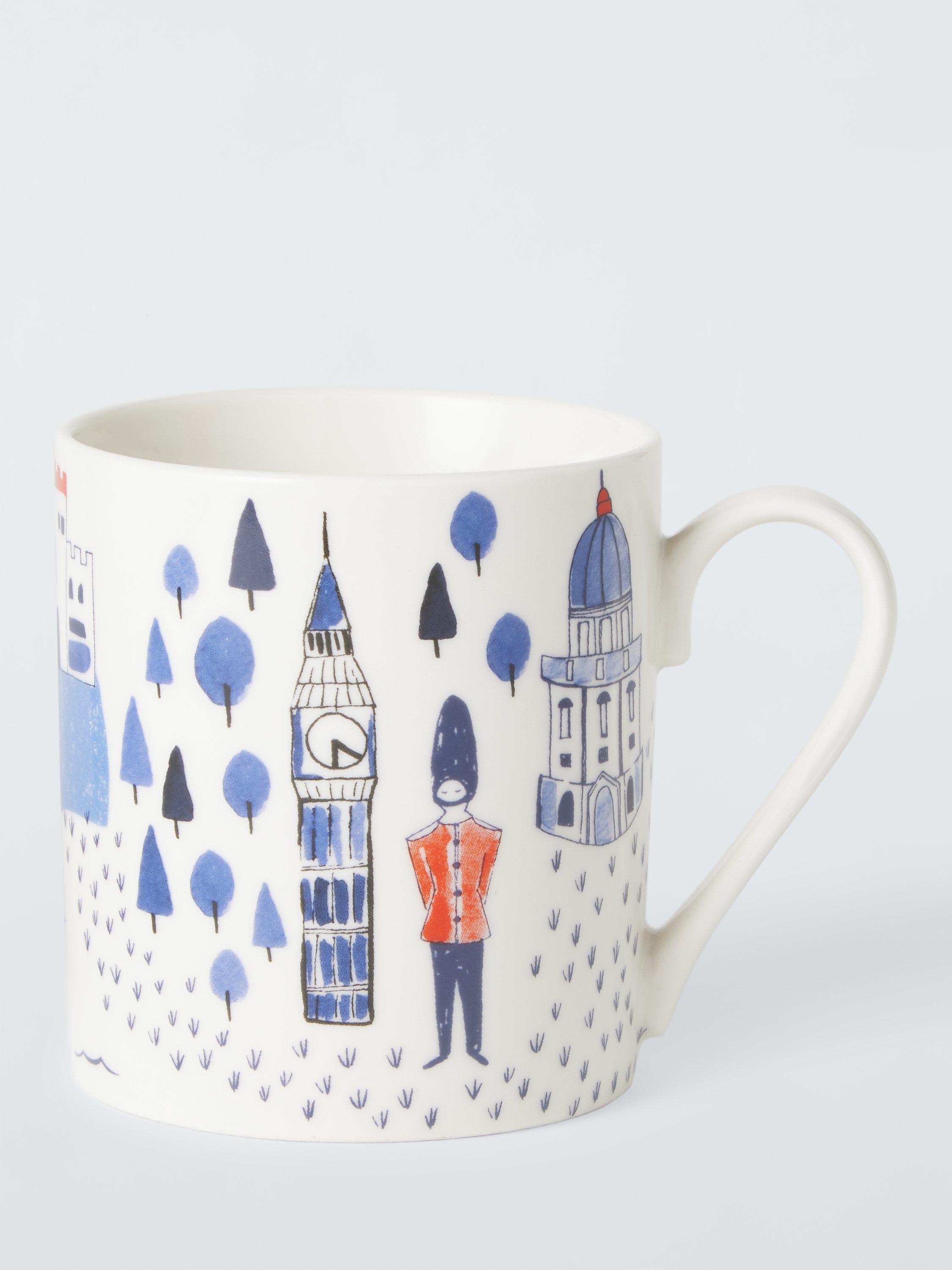 John Lewis Tourism London Fine China Mug, 362ml, Blue/Multi