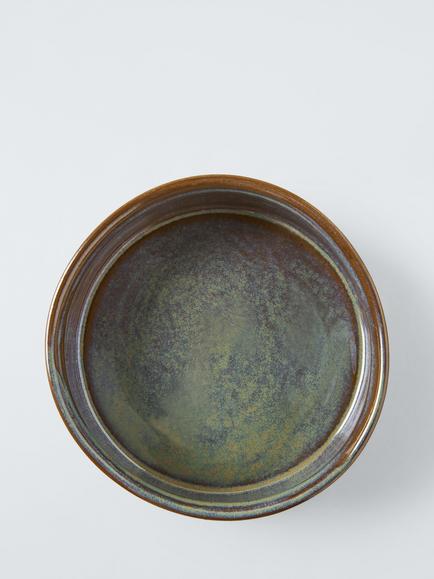 John Lewis Stoneware Dog Bowl, Large, Green/Multi - view 2, Green Multi Green