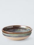 John Lewis Stoneware Cat Bowl, Green/Multi