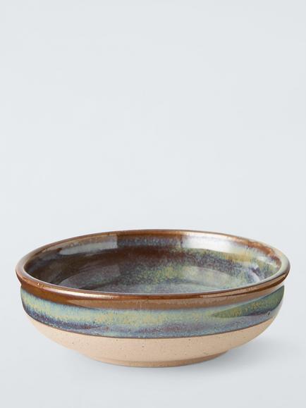 John Lewis Stoneware Cat Bowl, Green/Multi, Green/Multi