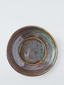 John Lewis Stoneware Cat Bowl, Green/Multi - view 2, Green/Multi