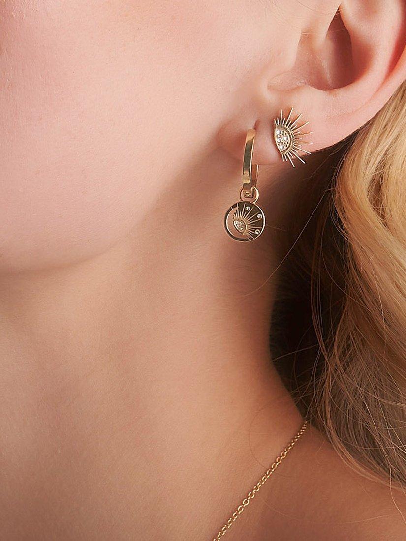Product image 4 of 6, which shows Olivia Burton Sun And Moon Earrings, Gold