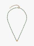 Olivia Burton Sun And Moon Agate Pendant Necklace, Gold/Green