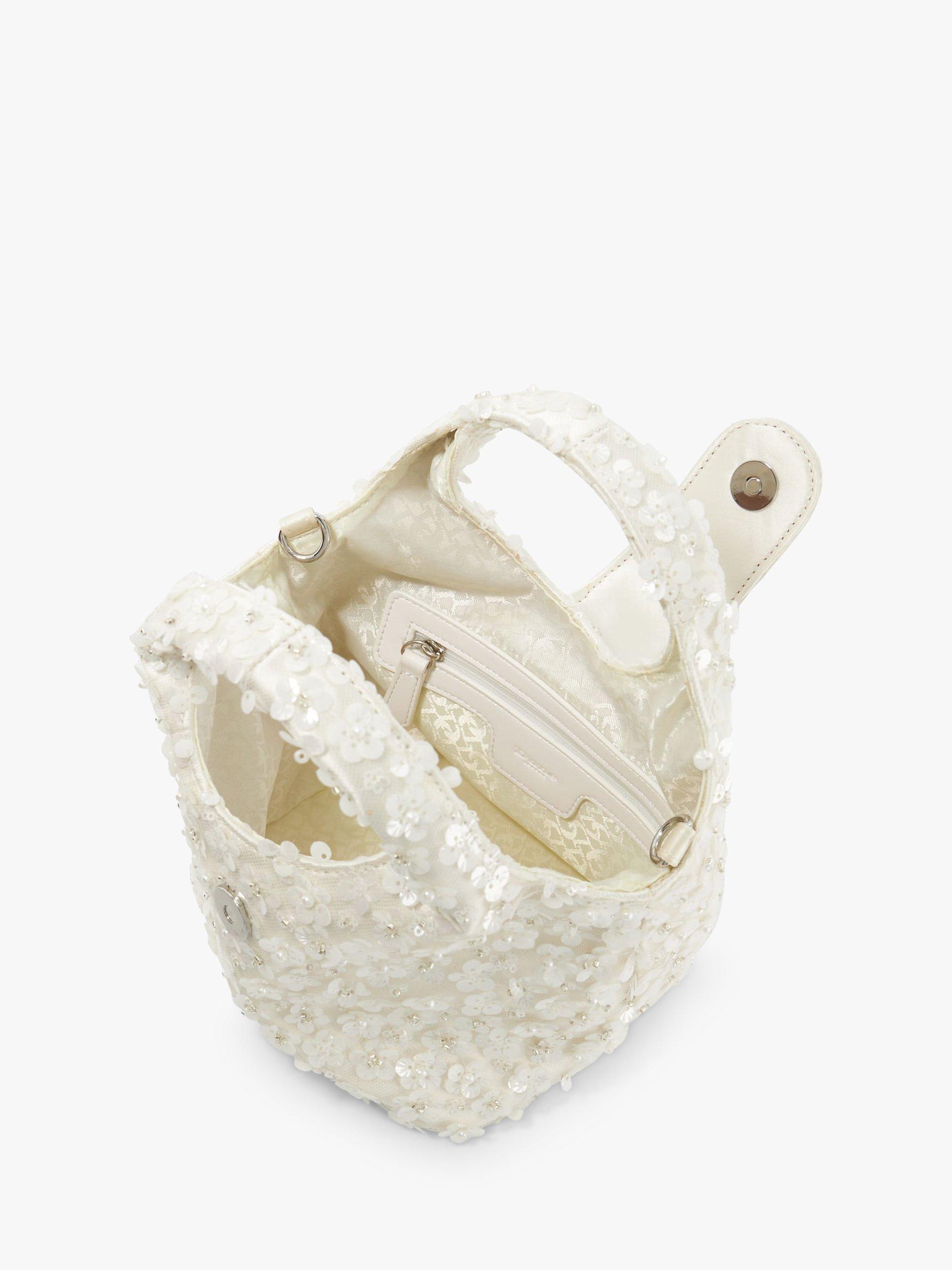 Product image 3 of 4, which shows Dune London Bouquette Mini Grab Bag, Ivory