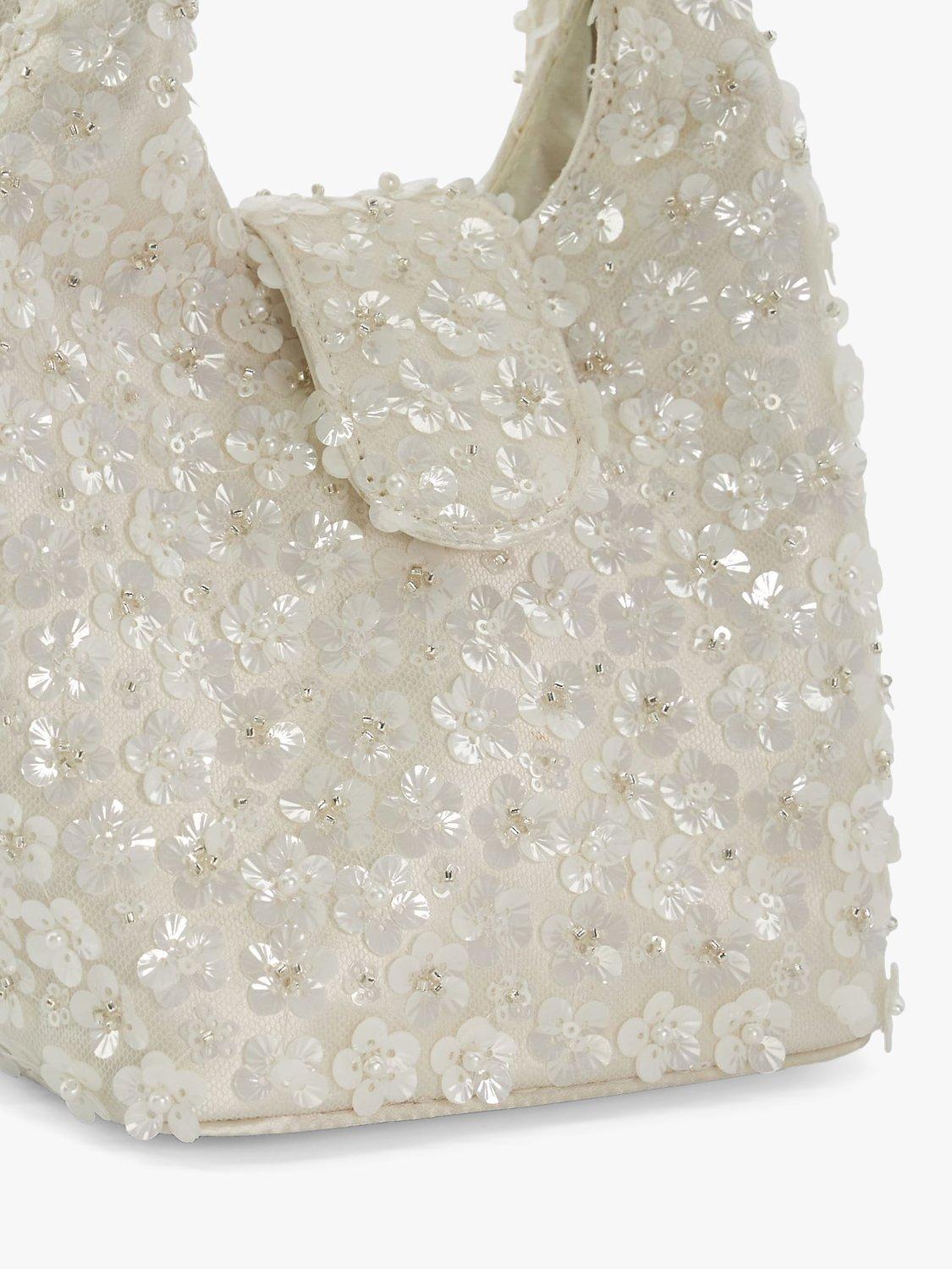Product image 4 of 4, which shows Dune London Bouquette Mini Grab Bag, Ivory