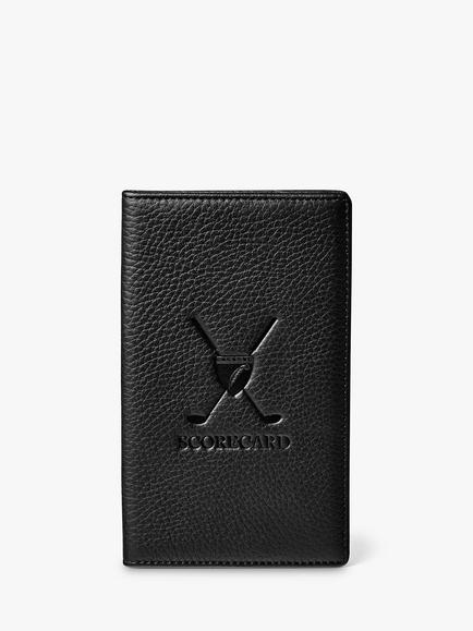 Aspinal of London Leather Golf Scorecard Holder, Black
