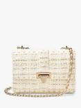 Aspinal of London Large Lottie Tweed Shoulder Bag, Ivory/Gold