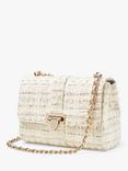 Aspinal of London Large Lottie Tweed Shoulder Bag, Ivory/Gold