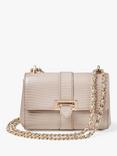 Aspinal of London Micro Lottie Croc Effect Leather Shoulder Bag, Oyster