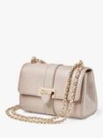 Aspinal of London Micro Lottie Croc Effect Leather Shoulder Bag, Oyster