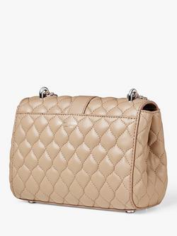 Aspinal of London Lottie Small Smooth Quilted Leather Shoulder Bag - view 2, Taupe