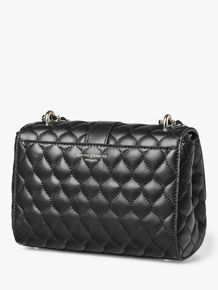 Aspinal of London Lottie Small Smooth Quilted Leather Shoulder Bag - view 2, Black