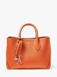 Aspinal of London Pebble Leather Midi London Tote Bag, Orange