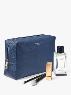 Aspinal of London Large Pebble Leather Toiletry Bag - view 2, Caspian Blue
