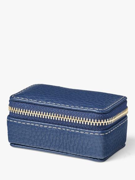 Aspinal of London Small Pebble Leather Jewellery Case - view 2, Caspian Blue