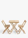 John Lewis ANYDAY Acacia Wood Foldable 2-Seater Garden Bistro Table & Chairs Set, Natural