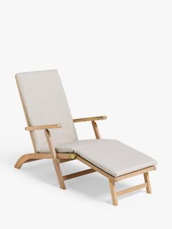 John Lewis Acacia Wood Foldable Garden Steamer Chair, Natural, Natural