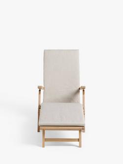 John Lewis Acacia Wood Foldable Garden Steamer Chair, Natural - view 2, Natural