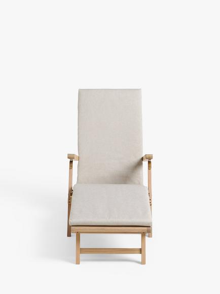 John Lewis Acacia Wood Foldable Garden Steamer Chair, Natural - view 2, Natural