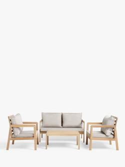 John Lewis Acacia Wood 4-Seater Garden Lounge Set, Natural - view 2, Natural