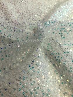 Carrington Fabrics Unicorn Sequin Stretch Tulle Fabric, Multi - view 2, Multi