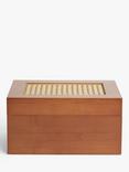 John Lewis Rattan Top Bamboo Storage Box, Cherry Wood