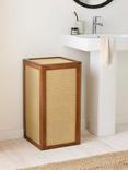 John Lewis Poly Rattan and Bamboo Laundry Basket, Cherry Wood