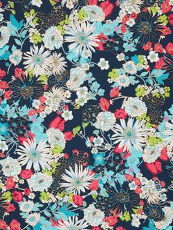 Peter Horton Textiles Mixed Flowers Cotton Fabric, Blue, Blue