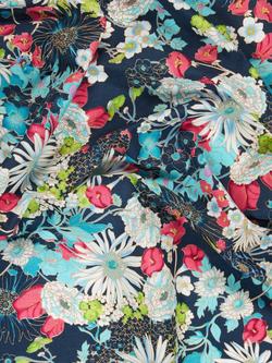 Peter Horton Textiles Mixed Flowers Cotton Fabric, Blue - view 2, Blue