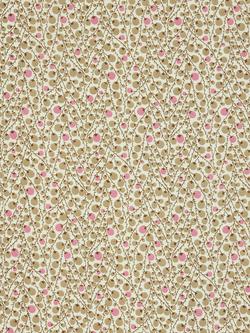 Peter Horton Textiles Forest Fruit Cotton Fabric. Natural/Red, Natural