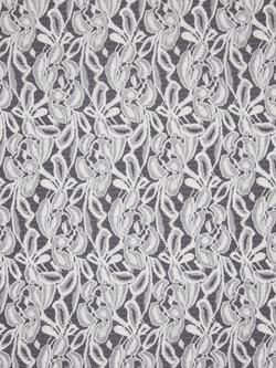 Peter Horton Textiles Leaf Motif Viscose Fabric, Grey, Grey