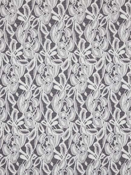 Peter Horton Textiles Leaf Motif Viscose Fabric, Grey, Grey
