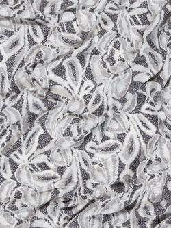 Peter Horton Textiles Leaf Motif Viscose Fabric, Grey - view 2, Grey