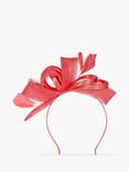 Jon Richard Medium Feather Bow Fascinator, Coral