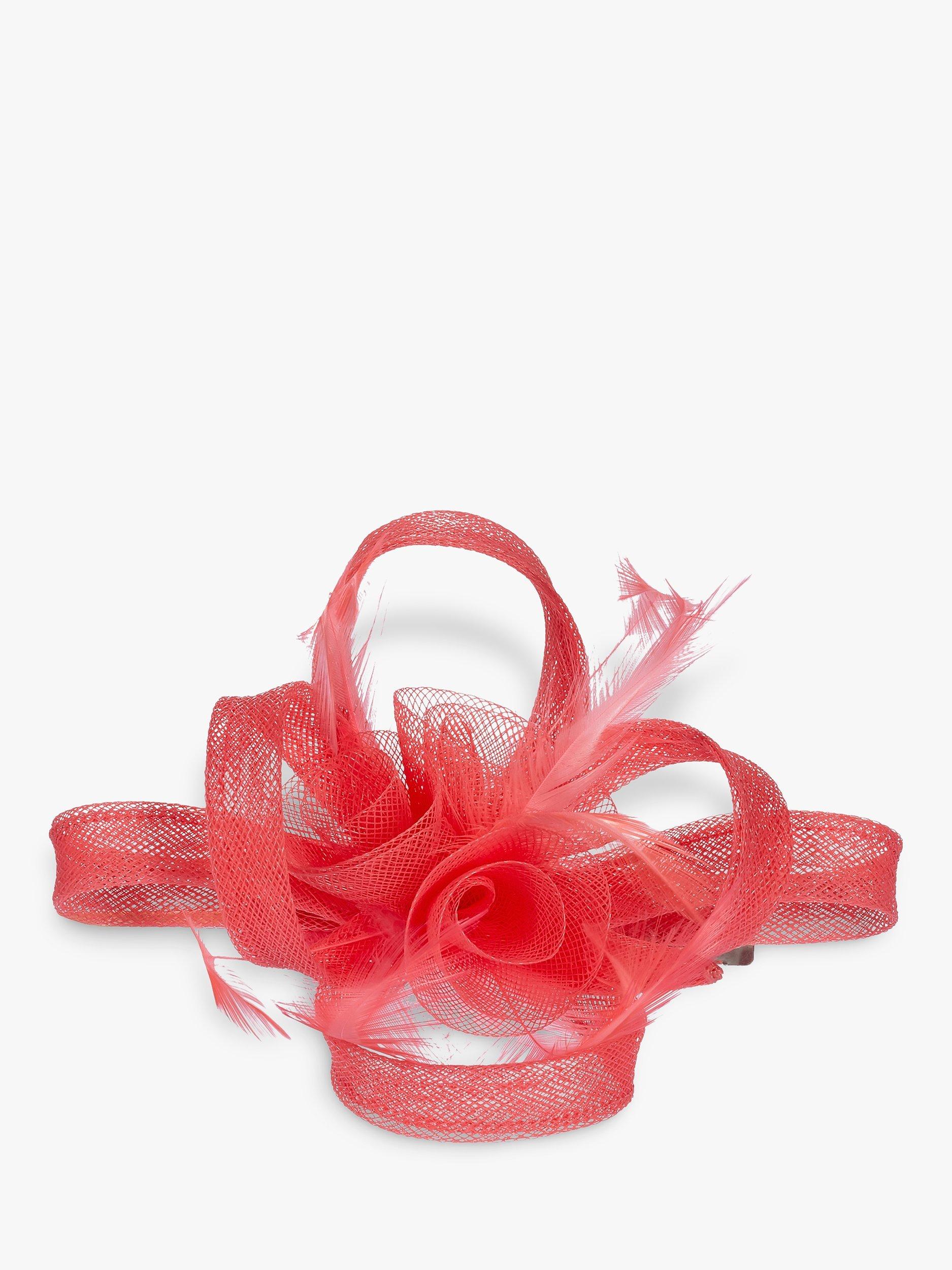 Jon Richard Small Hair Clip Fascinator, Coral