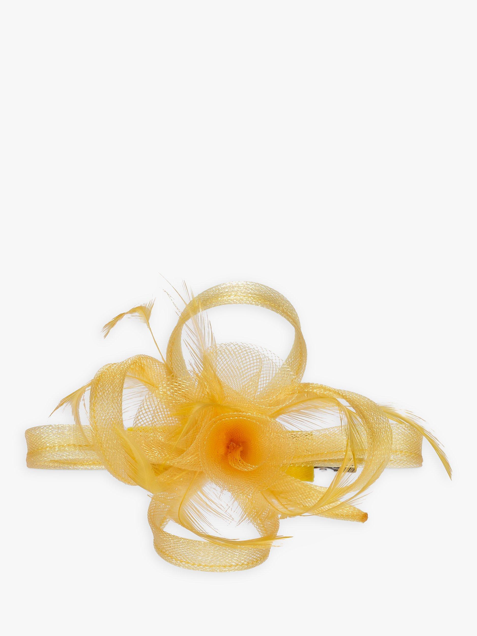 Jon Richard Small Hair Clip Fascinator, Yellow