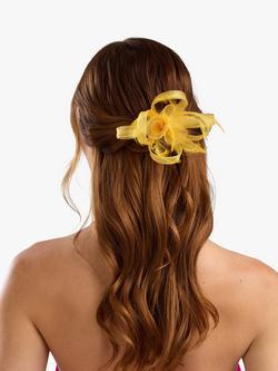 Jon Richard Small Hair Clip Fascinator - view 2, Yellow