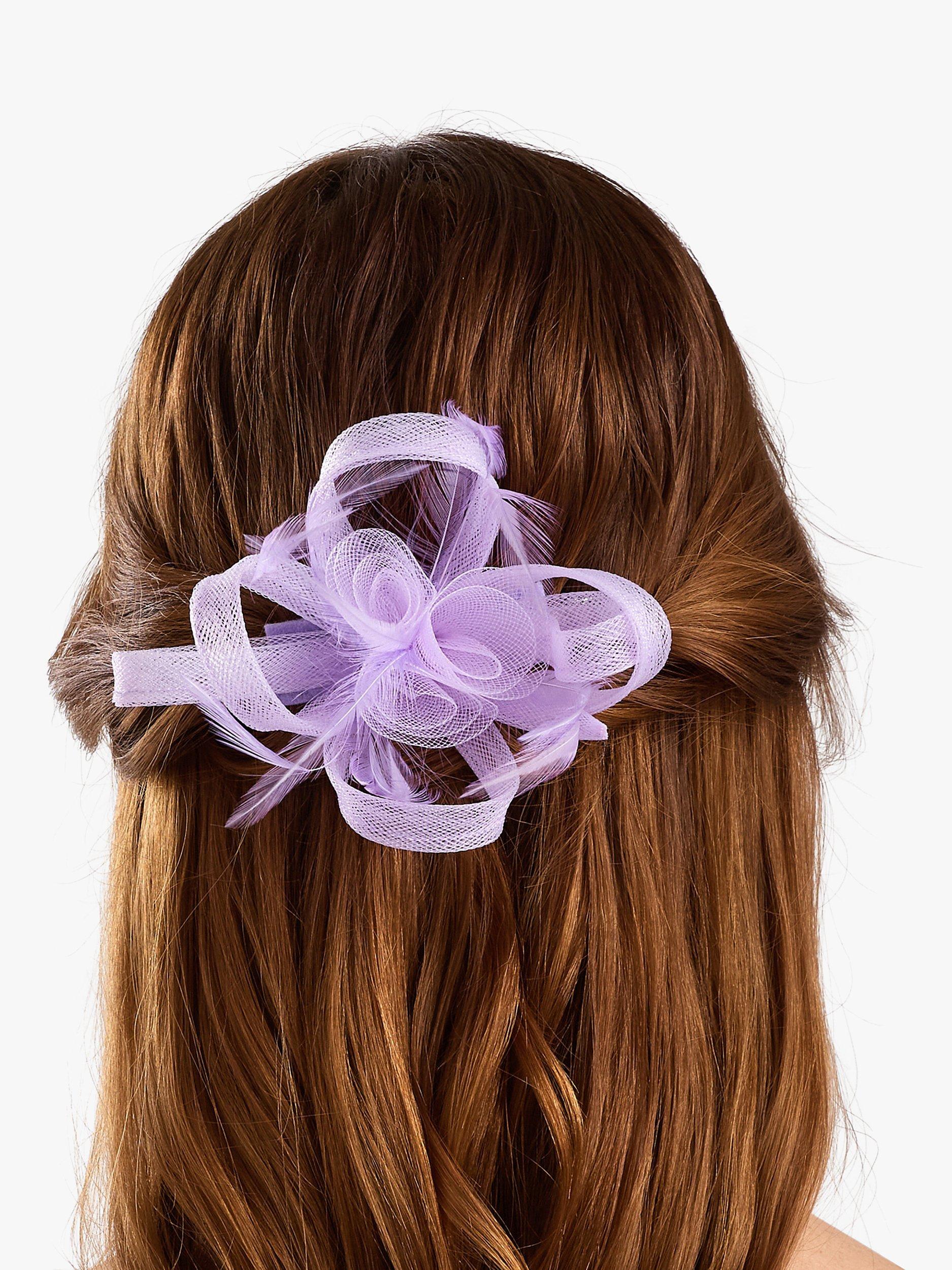 Product image 2 of 3, which shows Jon Richard Small Hair Clip Fascinator, Lavender