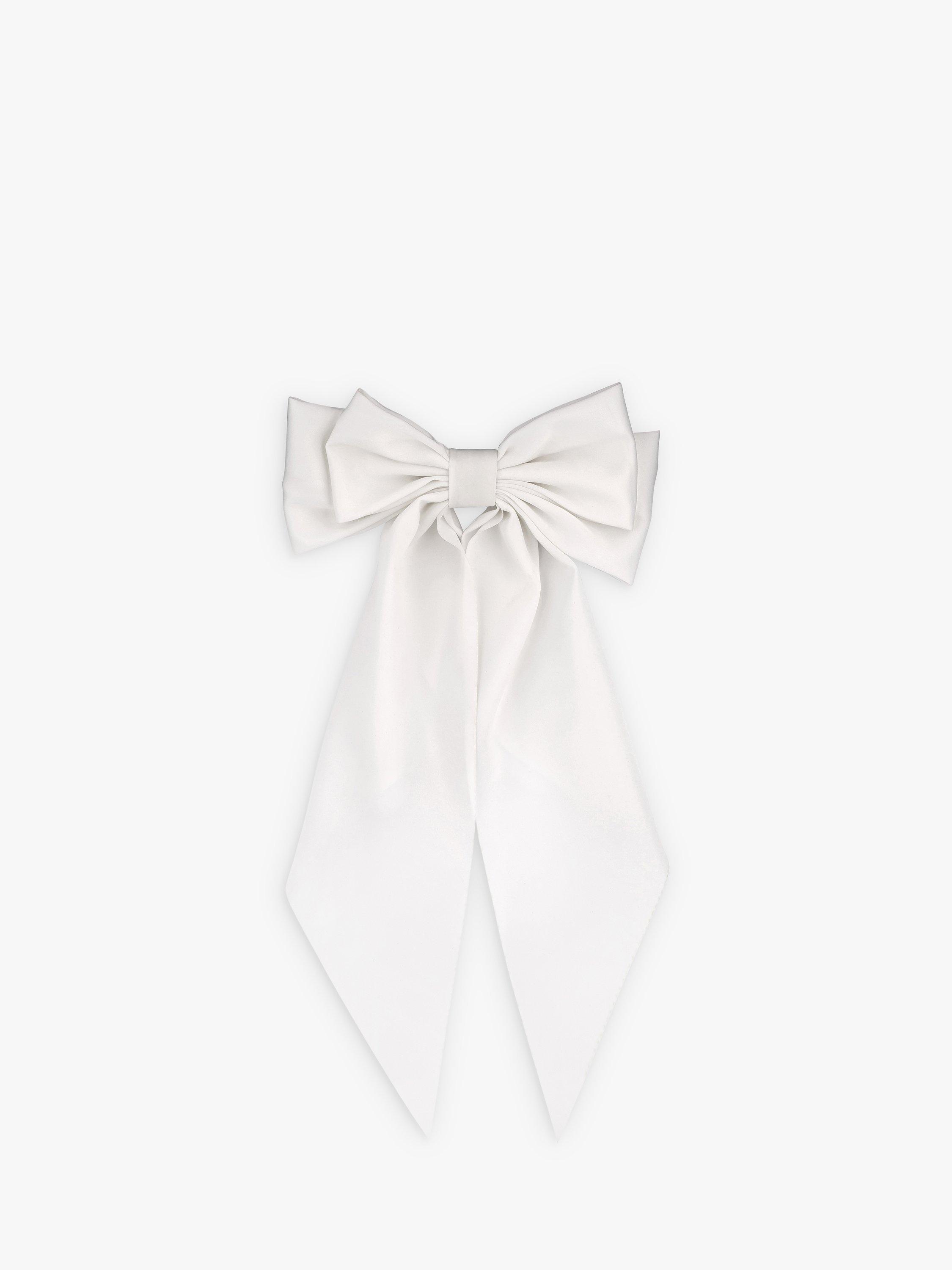 Product image 1 of 4, which shows Jon Richard Satin Bow Hair Clip, Natural