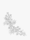 Jon Richard Crystal Leaf Side Hair Clip, Silver