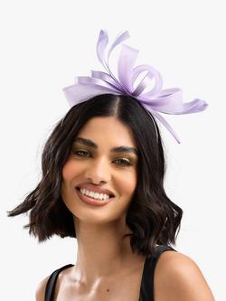 Jon Richard Medium Feather Bow Fascinator - view 2, Purple