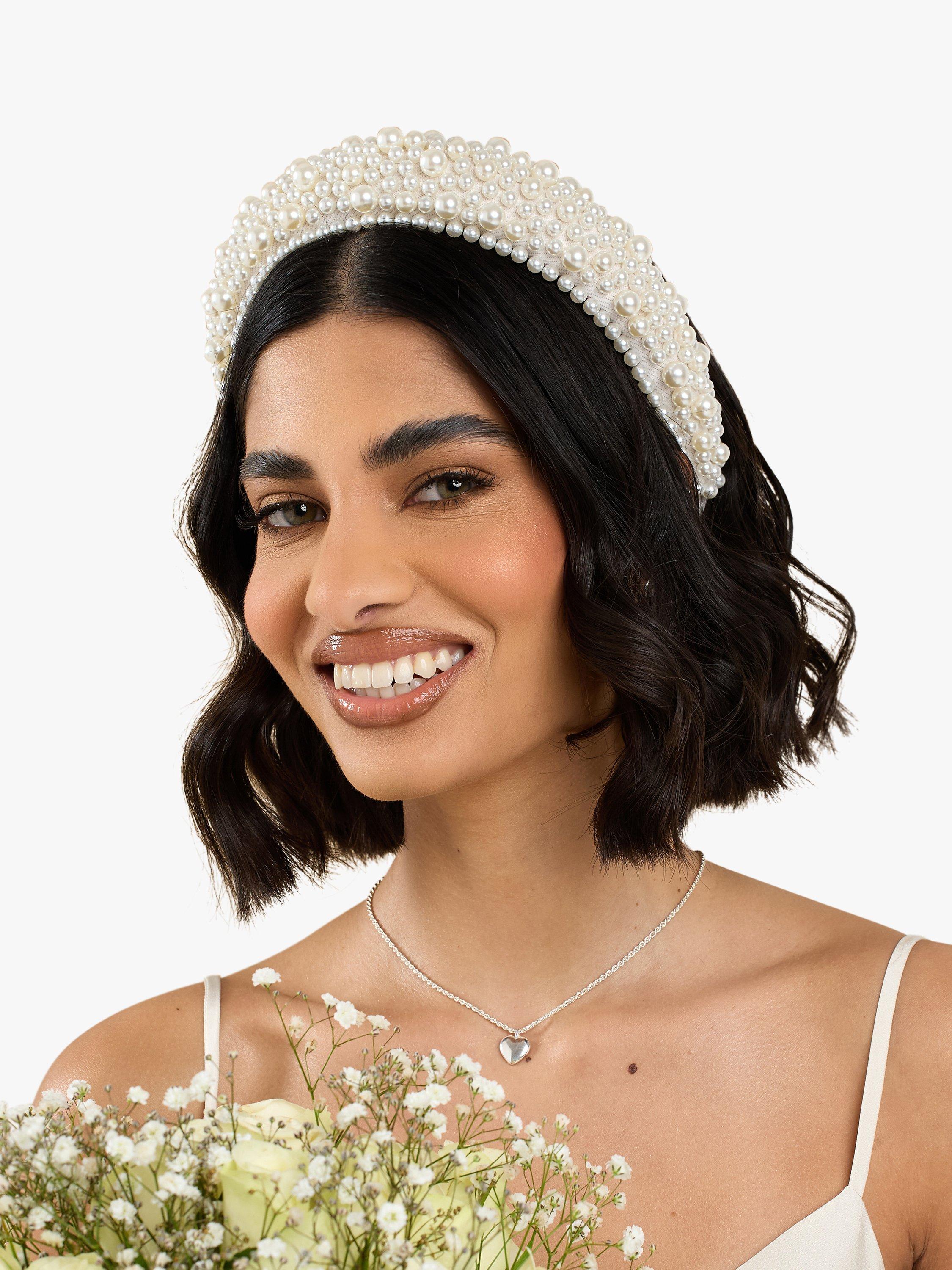 Product image 2 of 3, which shows Jon Richard Pearl Embellished Headband, Cream