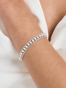 Jon Richard Pearl and Crystal Bracelet, Silver - view 2, Silver