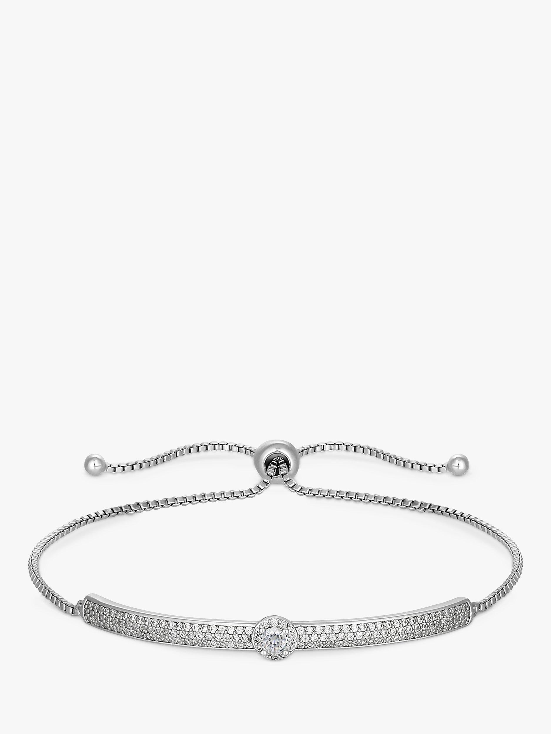 Jon Richard Pave Toggle Bracelet, Silver