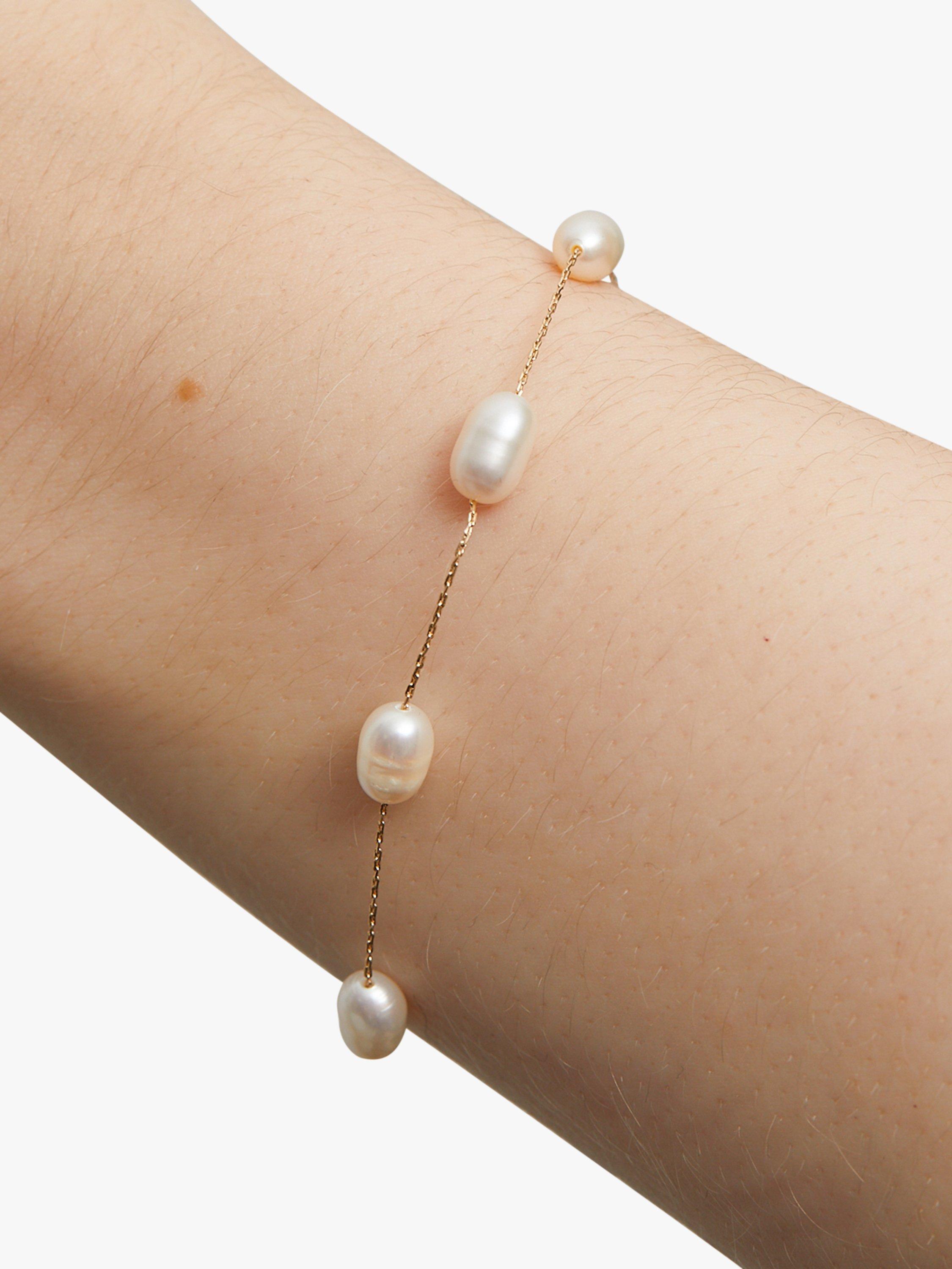 Product image 2 of 3, which shows Jon Richard Fine Chain And Freshwater Pearl Bracelet, Gold