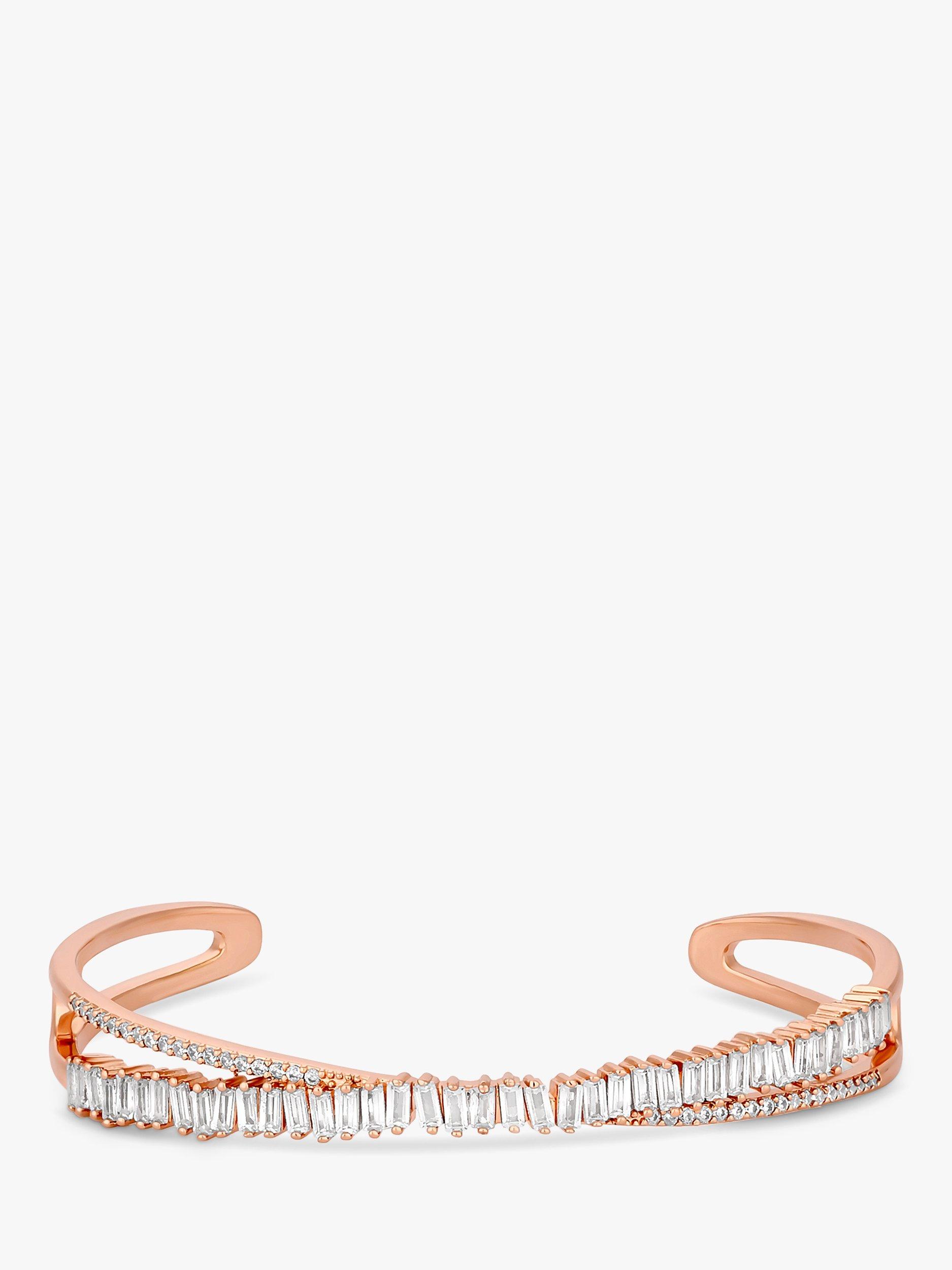 Product image 1 of 1, which shows Jon Richard Cross Over Cuff Bracelet, Rose Gold