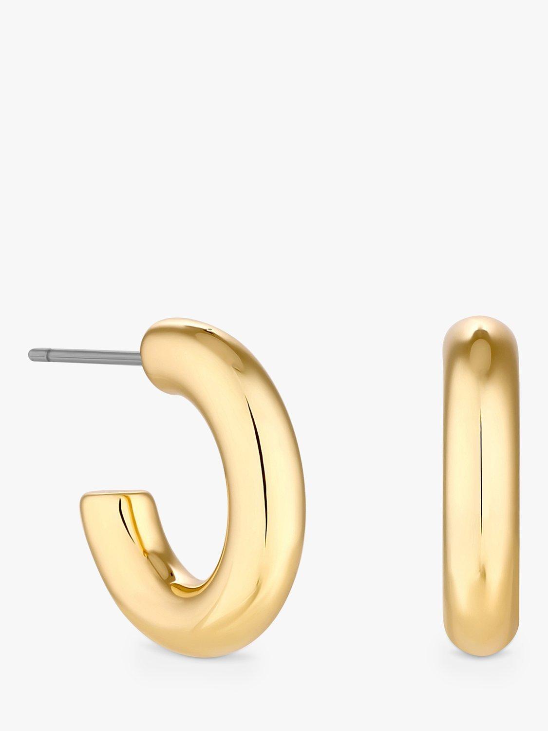 Product image 1 of 1, which shows Jon Richard Polished Hoop Earrings, Gold
