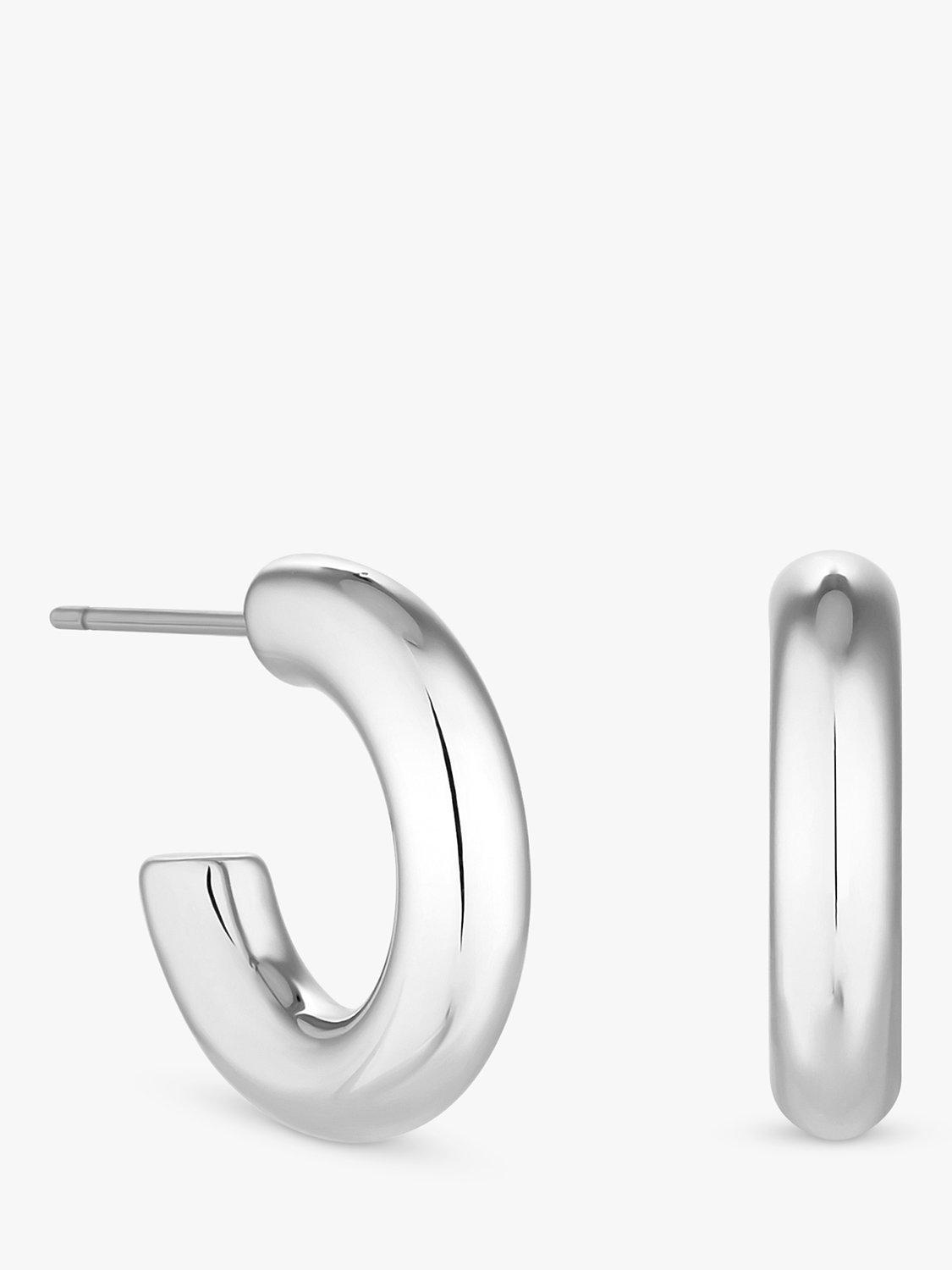 Product image 1 of 1, which shows Jon Richard Polished Hoop Earrings, Silver
