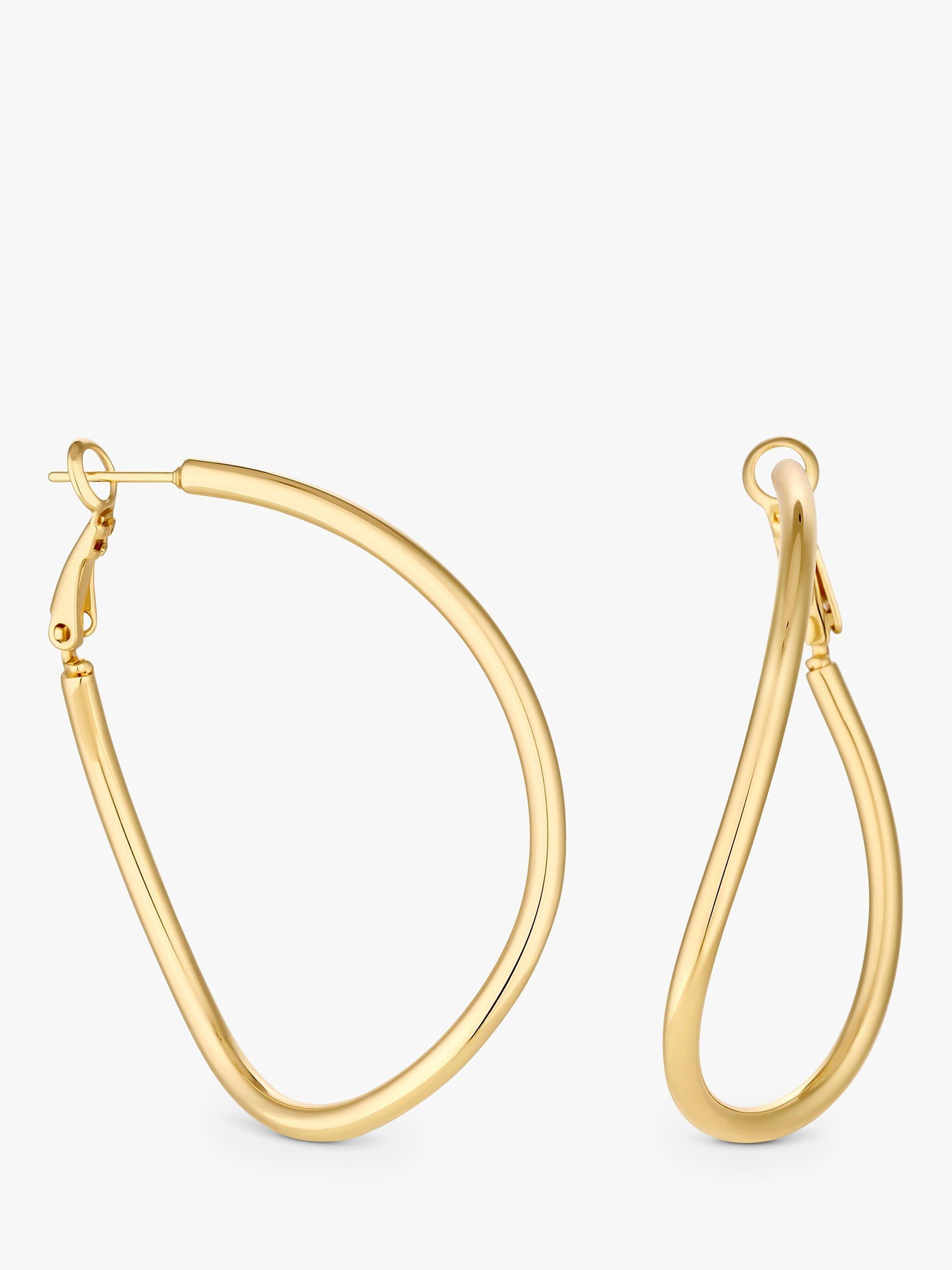 Product image 1 of 1, which shows Jon Richard Large Twist Hoop Earrings, Gold